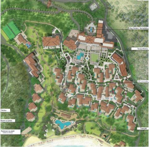 Planirana je izgradnja velikog luksuznog hotelskog kompleksa sa pet zvjezdica u uvali Pržno